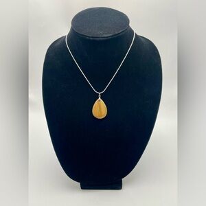 Picture Jasper Teardrop Necklace Wood Grain Jasper Necklace Pendant hardware18kg